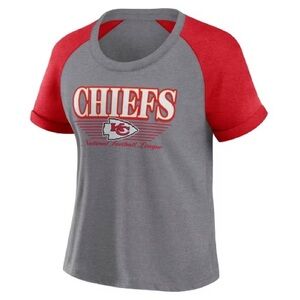 NFL Kansas City Chiefs Gray Scoop T-Shirt - Sparkly